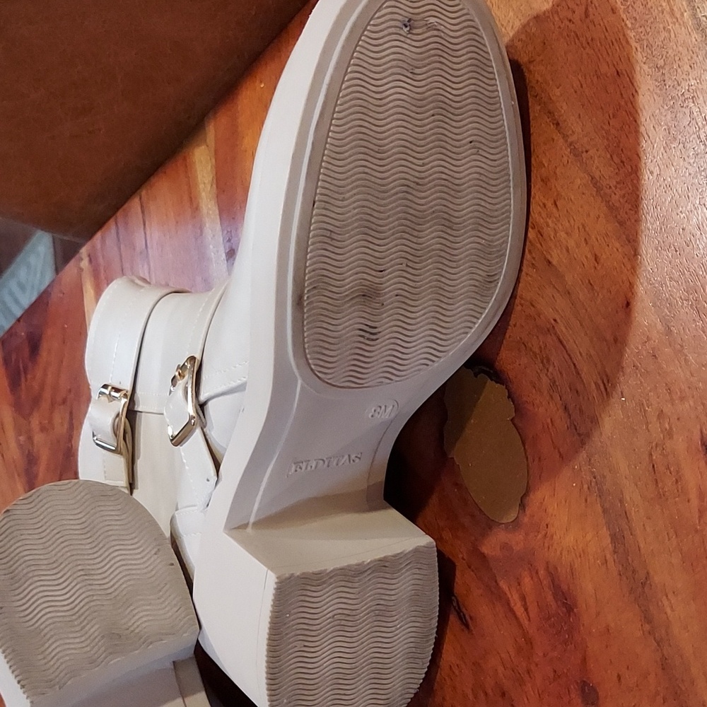 Women's Cream Ankle Boots - Picture 5 of 6